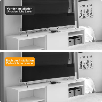 Kabelkanal-Set aus Kunststoff – selbstklebend, verschiedene Grössen