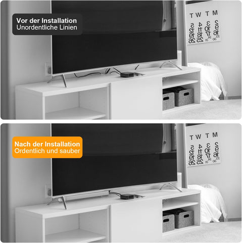 Kabelkanal-Set aus Kunststoff – selbstklebend, verschiedene Grössen