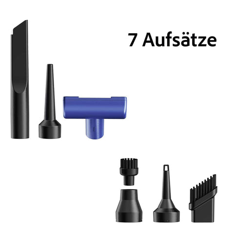 Mini Handstaubsauger kabellos – 120W mit 5 Aufsätzen