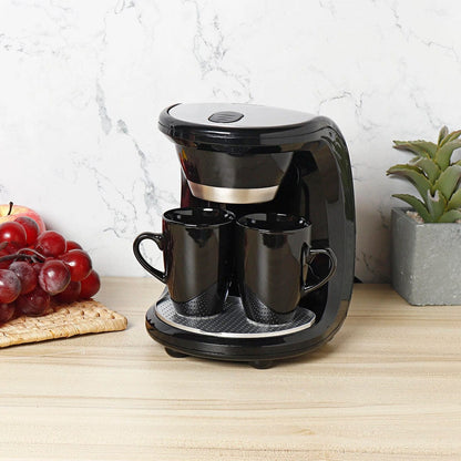 Mini Filterkaffeemaschine für 2 Tassen – mit Dauerfilter und Keramiktassen