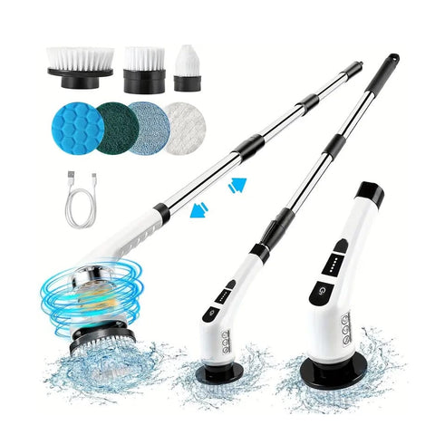 Elektrischer Spin Scrub – 9 Aufsätze & 2 Verlängerungsstäbe