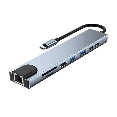 USB-C Hub 8-Port – HDMI 4K, USB-A, SD-Kartenleser & Schnellladen
