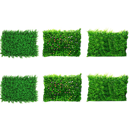 Kunstpflanzen-Wand 6er Set – je 40 x 60 cm, flexibel anordnbar