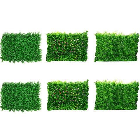 Kunstpflanzen-Wand 6er Set – je 40 x 60 cm, flexibel anordnbar
