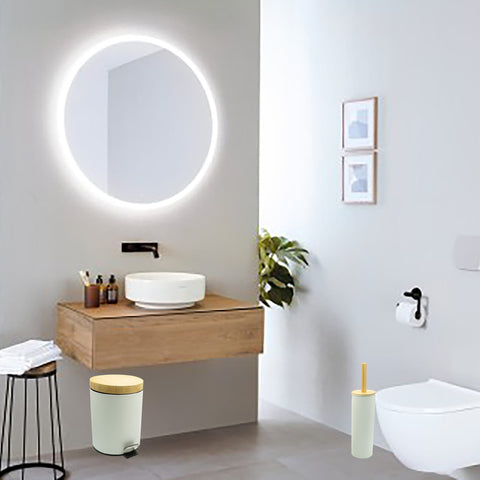 Badezimmer Set – Mülleimer & Klobürste mit Halter
