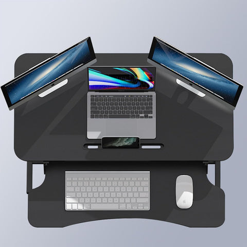 Höhenverstellbarer Schreibtischaufsatz – Sitz-Steh-Schreibtisch, 12 x 38 x 50 cm