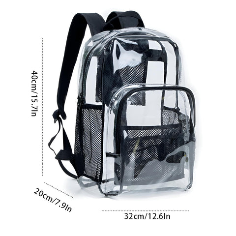 Transparenter Rucksack aus PVC – 40 x 20 x 32 cm, wasserabweisend