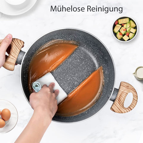 Aluminium Kochgeschirr-Set 6-teilig – induktionsgeeignet, mit Glasdeckeln