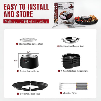 2-in-1 S'mores-Maker – Marshmallow-Röster & Schokoladenfondue, flammenlos