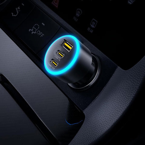 Fast Car Charger 165W – 2x USB-C & 1x USB-A, 3 Geräte gleichzeitig