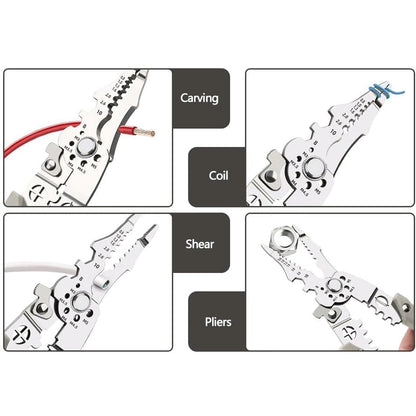 Crimp- und Abisolierzange DQ04 – 3-in-1 für Abisolieren, Crimpen & Schneiden