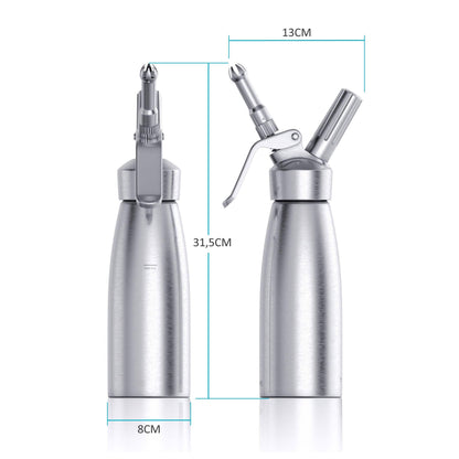 Sahnespender 500 ml – Edelstahl, für Schlagsahne, Mousse & Desserts