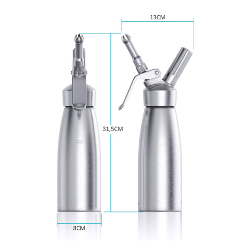 Sahnespender 500 ml – Edelstahl, für Schlagsahne, Mousse & Desserts