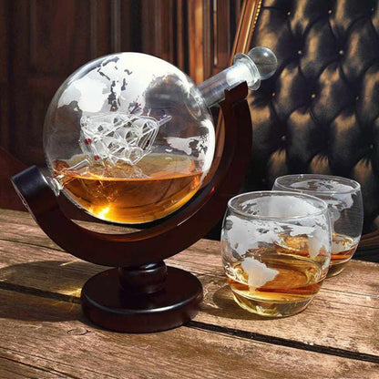 Globus Decanter Set – 850 ml Karaffe & Gläser für Whisky & Spirituosen