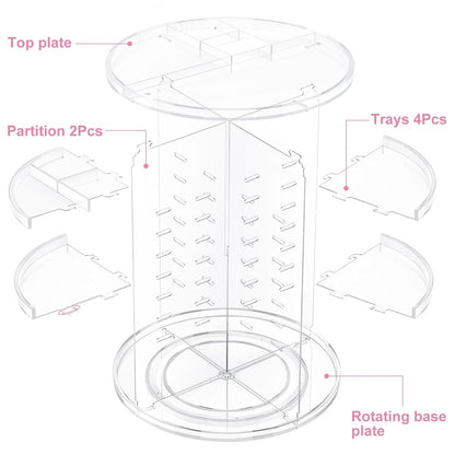 Drehbarer Make-up-Organizer – 23 x 34 cm, 360°, mit mehreren Fächern