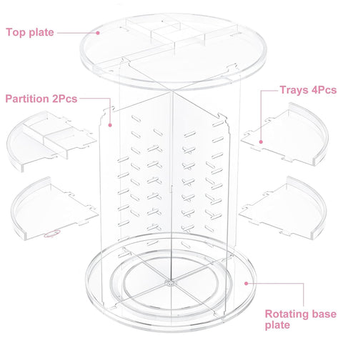 Drehbarer Make-up-Organizer – 23 x 34 cm, 360°, mit mehreren Fächern