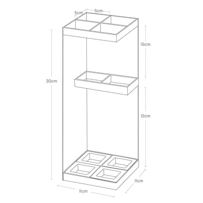 Square Regenschirmständer – Metall, minimalistisch, mit herausnehmbarer Tropfschale