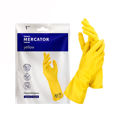 Mercator Yellow Haushaltshandschuhe aus Latex – wiederverwendbar, 300mm Stulpe