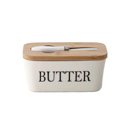 Butterbehälter mit Buttermesser – Keramik, spülmaschinenfest & streichzart
