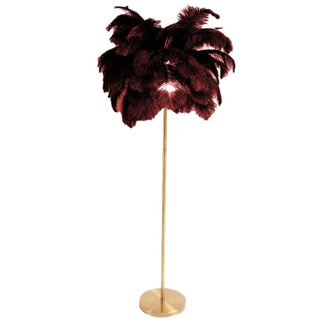 Straussenfeder-Stehlampe – 150 x 60 cm, mit echten Federn, glamourös & elegant