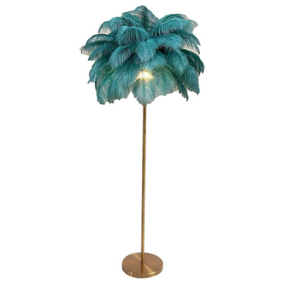 Straussenfeder-Stehlampe – 150 x 60 cm, mit echten Federn, glamourös & elegant