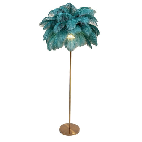 Straussenfeder-Stehlampe – 150 x 60 cm, mit echten Federn, glamourös & elegant