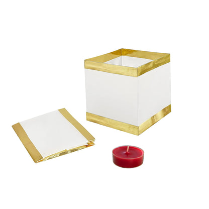 Schwimmende Laternen 10er Set – 11 x 11 x 11 cm, mit Kerzen, wasserfest
