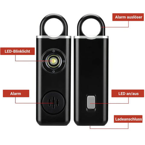 Personenschutzgerät – mit Alarm & LED-Warnlicht, kompakt & tragbar