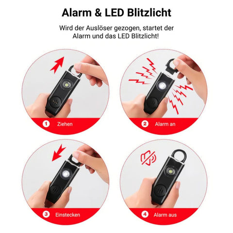Personenschutzgerät – mit Alarm & LED-Warnlicht, kompakt & tragbar