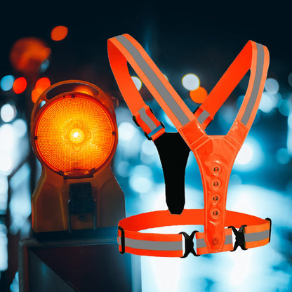 Reflektierende Weste mit LED – 3 Lichtmodi, leicht & atmungsaktiv