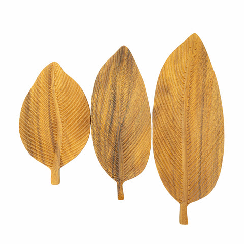 Servierplatte "Blatt" 3er Set – in 3 Grössen, für Snacks, Käse & Häppchen