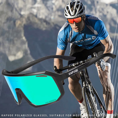 Kapvoe Sport Sonnenbrille – polarisiert, mit Ersatzglas & Kurzsichtigkeitsrahmen