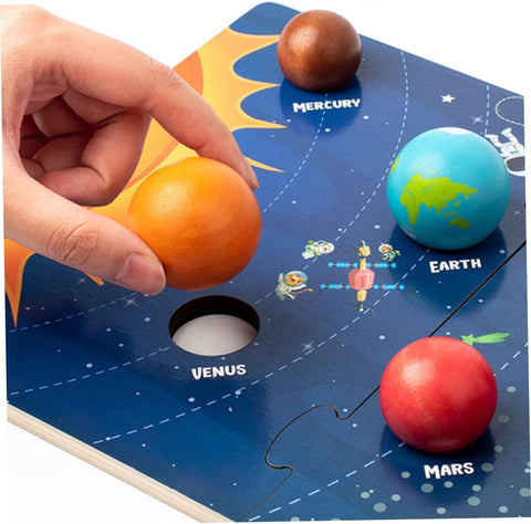 Planeten Puzzle – Lernspielzeug für Kinder, Sonnensystem, Formen & Farben