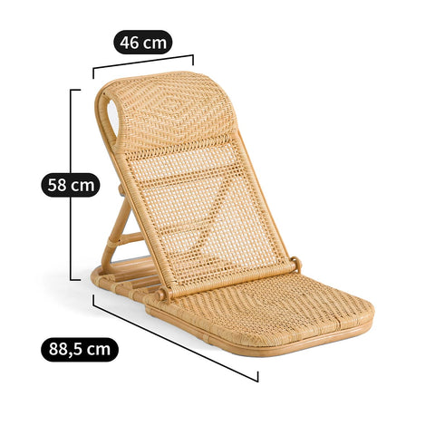 Rattan Strandstuhl – mit Kopfstütze, wetterfest, leicht & ergonomisch