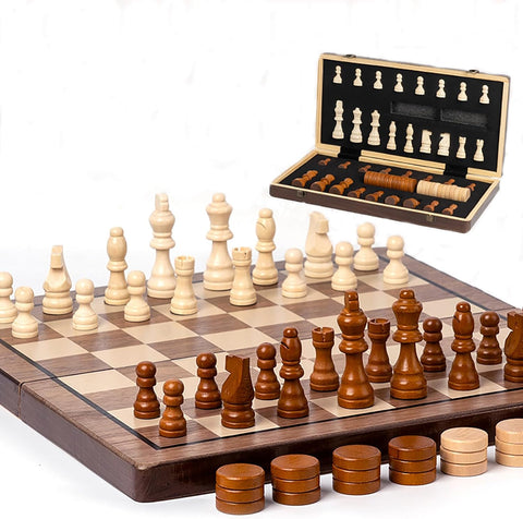 Magnetisches Schachspiel-Set Kasparov – 32 Figuren & 24 Spielsteine, edel & reisefest