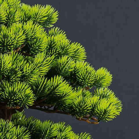 Japanischer Bonsai – 63 x 72 cm, künstlich, pflegeleicht, mit Dekosteinen