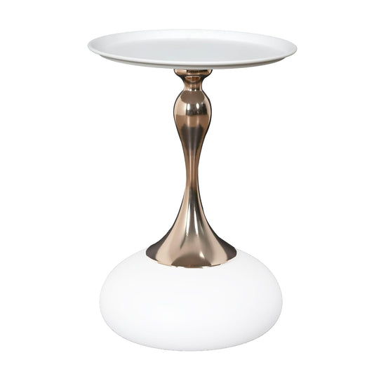 Beistelltisch rund – 40 x 55 x 35 cm, geschwungene Mittelstütze, modernes Design
