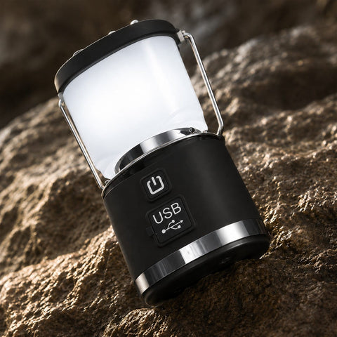 LED Camping-Laterne – 12,5 x 6,3 cm, 3 Lichtmodi, USB-C aufladbar