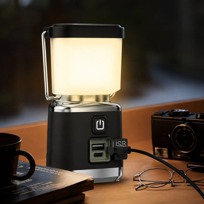 LED Camping-Laterne – 12,5 x 6,3 cm, 3 Lichtmodi, USB-C aufladbar