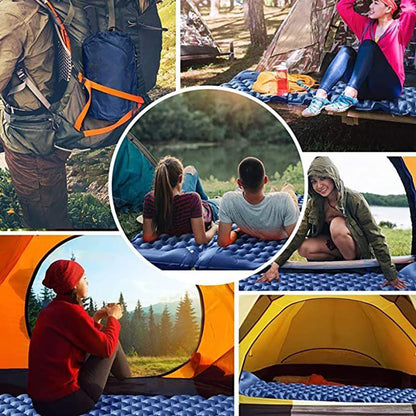 Aufblasbare Camping-Matratze – 190 x 60 cm, eingebaute Fuss-Luftpumpe