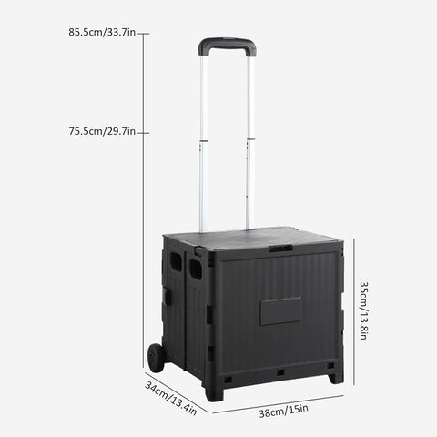 Faltbarer Einkaufstrolley 60 L – 34 x 38 x 35 cm, stabile Rollen & ergonomisch