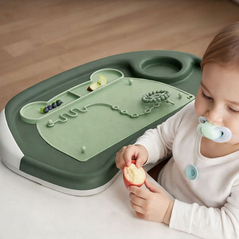 Baby-Silikonmatte – 6 Saugnäpfe, Essmatte & Spielmatte, pflegeleicht
