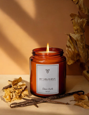 By Velcheva Duftkerze Tobacco Vanilla – 160 ml, Tabak, Vanille & Kakao
