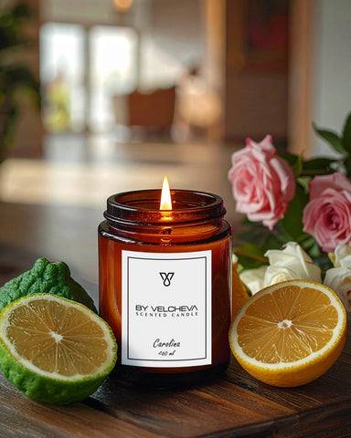 By Velcheva Duftkerze Carolina – 160 ml, Cappuccino, Jasmin & Kakao