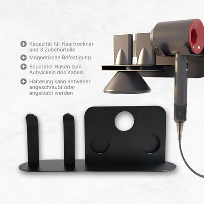 Wandhalterung für Dyson Airwrap Aufsätze – 4 Plätze, übersichtlich & griffbereit