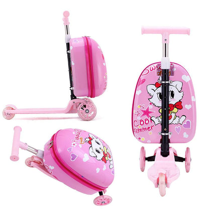 Kids Scooter Reisekoffer – 2-in-1, 60 x 30 cm, Koffer & Scooter in einem