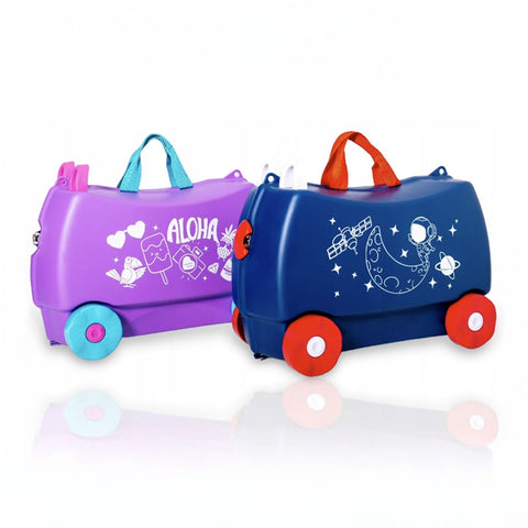 Magic Travel Kinderkoffer – 48 x 22 x 34 cm, Ride-on, Sitz & Fahrspass