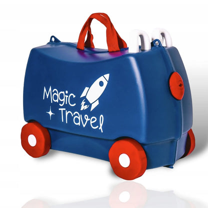 Magic Travel Kinderkoffer – 48 x 22 x 34 cm, Ride-on, Sitz & Fahrspass