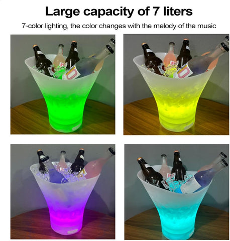 Wein-Cooler – 7 L, mit LED Licht, Bluetooth Speaker & USB-C