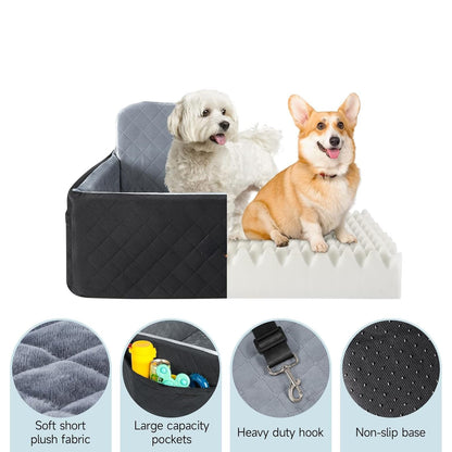 Hundeautositz – 74,9 x 50,8 x 50,8 cm, für mittlere & grosse Hunde, Plüsch
